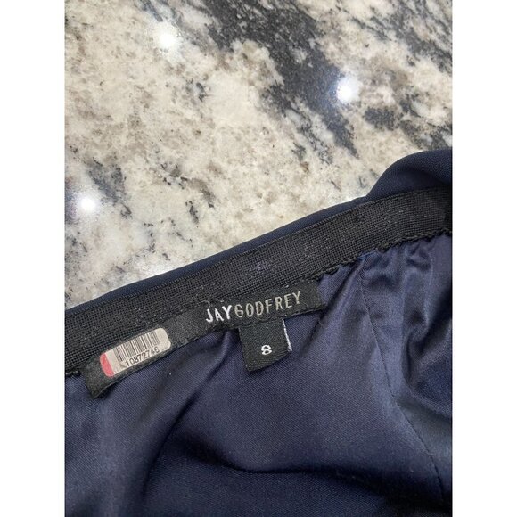 Jay Godfrey Brin Jumpsuit Midnight Navy Women's Size 8 - Picture 10 of 13